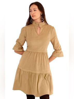 Gretchen Scott Designs ultra suede tiered dress